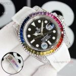 Rolex Submariner Rainbow Bezel Black Dial Asia 2824 Replica Watches 40mm 